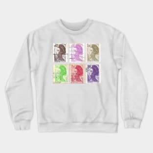 Marianne Stamps of French Lady Liberty Crewneck Sweatshirt